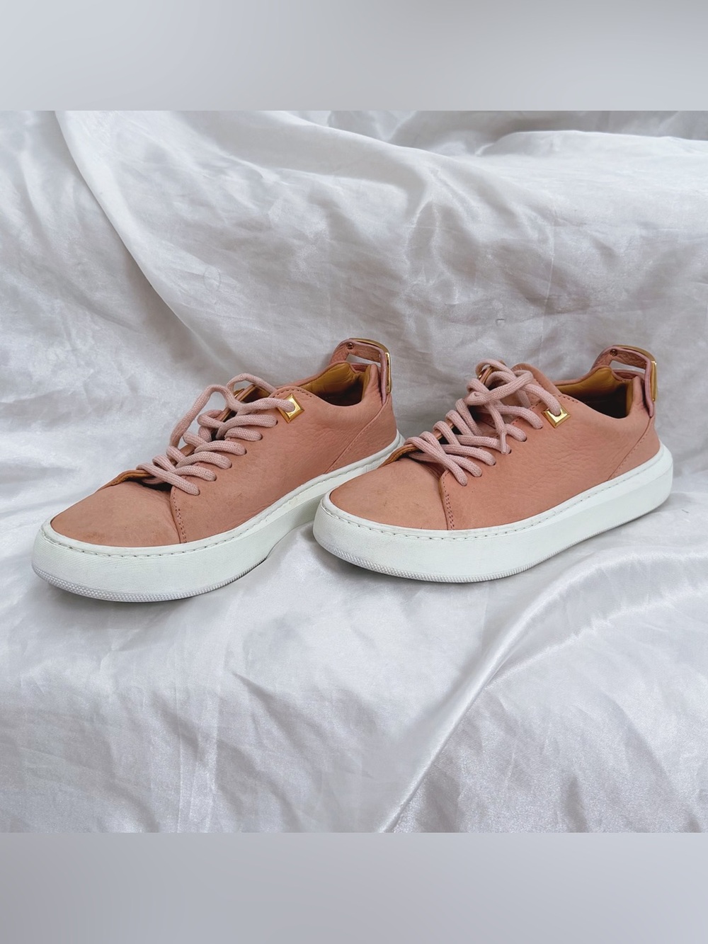 Buscemi Blush Pink Leather Low-Top Sneakers